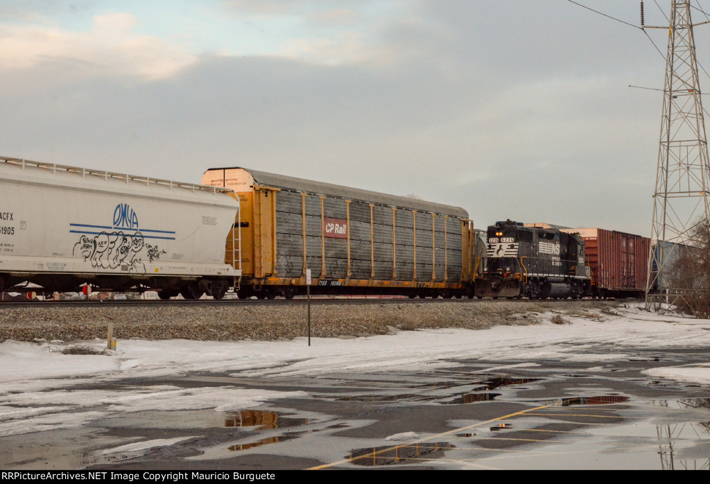 NS GP38-2 Locomotive making moves in the yard